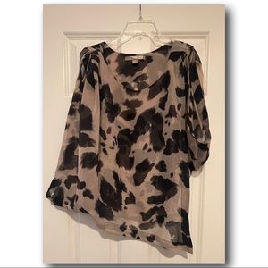 A-Symmetrical Abstract Cheetah Blouse